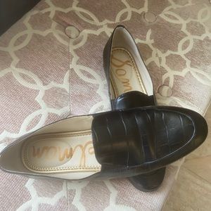 Sam Edelman Black Croco Loafers